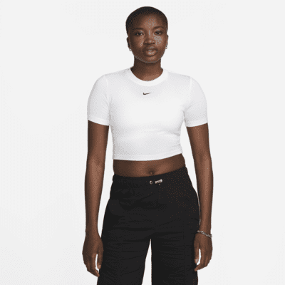 ★ Nike★ Sportswear Slim Crop T-shirt W Black HQ1710010 HQ Nike Sportswear Essential Women's Slim Cropped T-Shirt. Nike.com